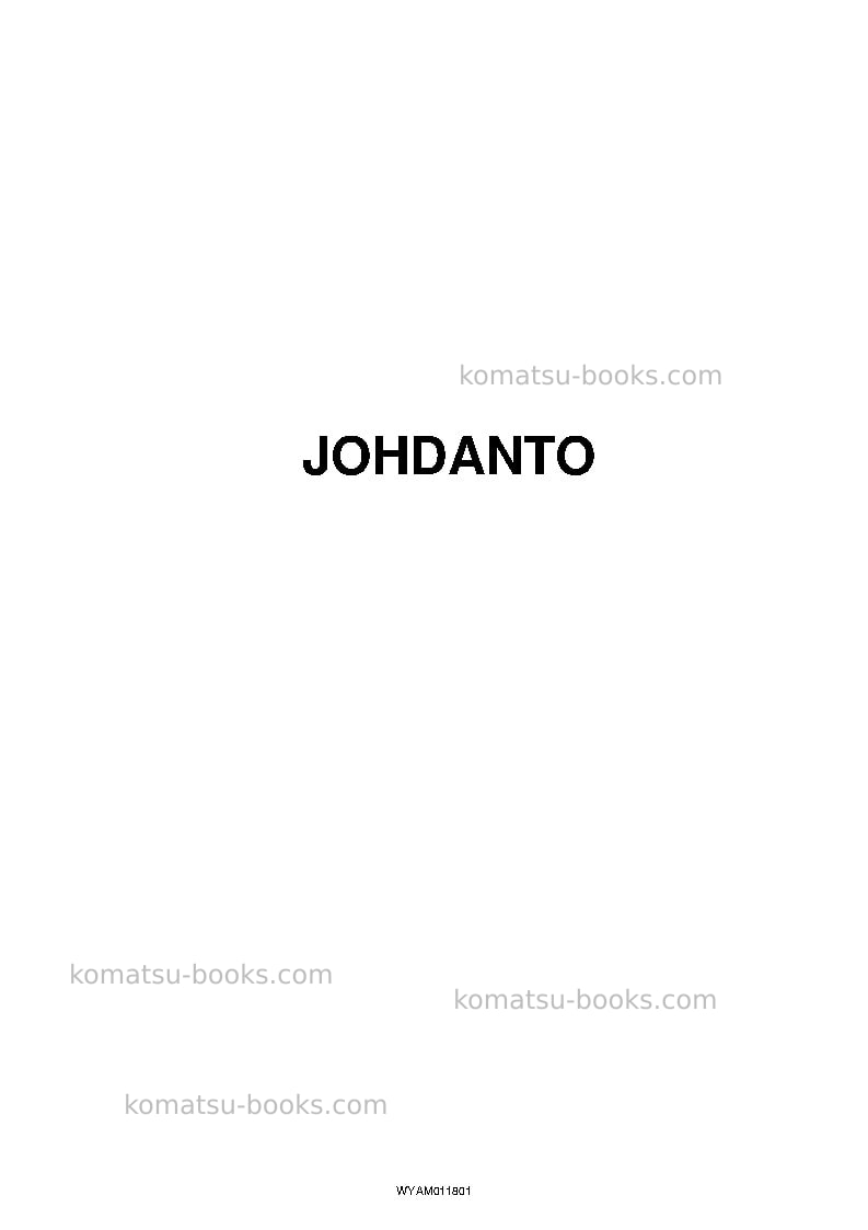 Komatsu pc09-1ita Operation manual cover Page 3 Komatsu pc09-1ita Operation manual cover Page 3