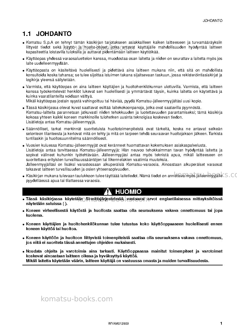 Komatsu pc80mr-3ita Operation manual cover Page 3