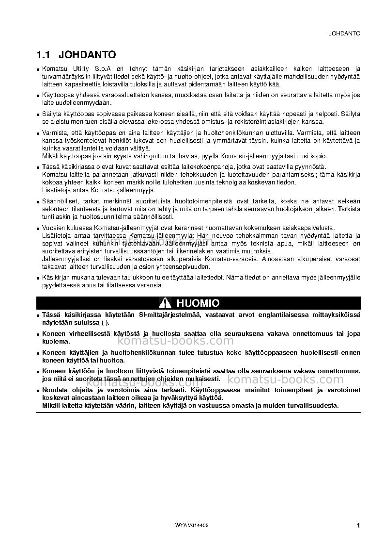 Komatsu pc55mr-3ita Operation manual cover Page 3 Komatsu pc55mr-3ita Operation manual cover Page 3