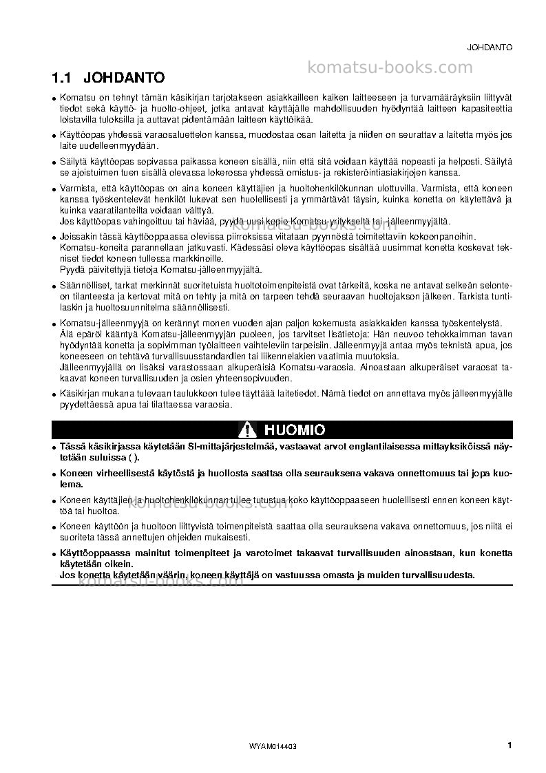 Komatsu pc55mr-3ita Operation manual cover Page 3