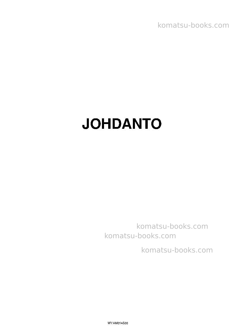 Komatsu pc22mr-3ita Operation manual cover Page 3