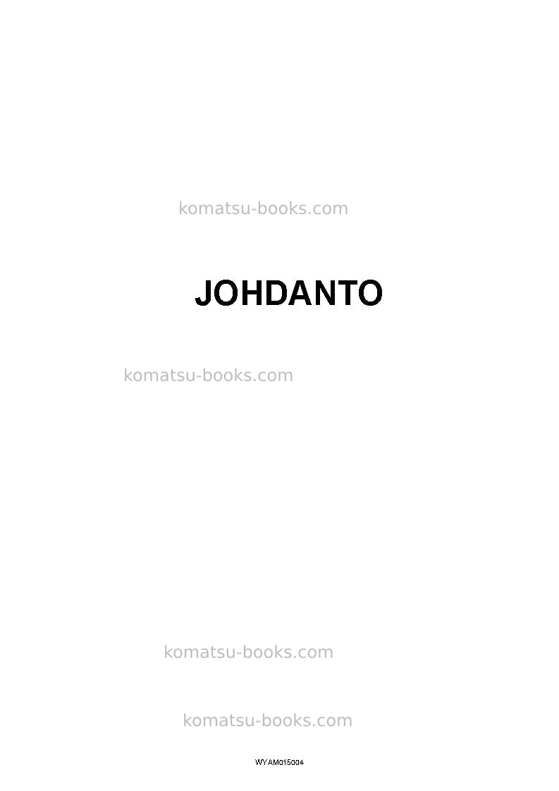 Komatsu pw98mr-8ita Operation manual cover Page 3