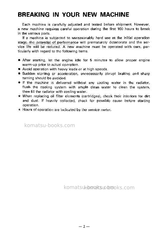 Komatsu d135a-2jpn-h Operation manual cover Page 3