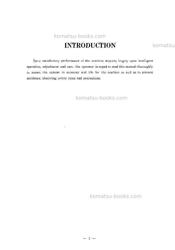 Komatsu d20s-3jpn Operation manual cover Page 3