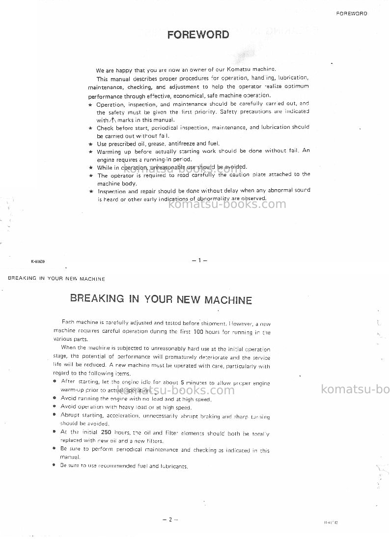Komatsu gd28ac-1jpn Operation manual cover Page 3 Komatsu gd28ac-1jpn Operation manual cover Page 3