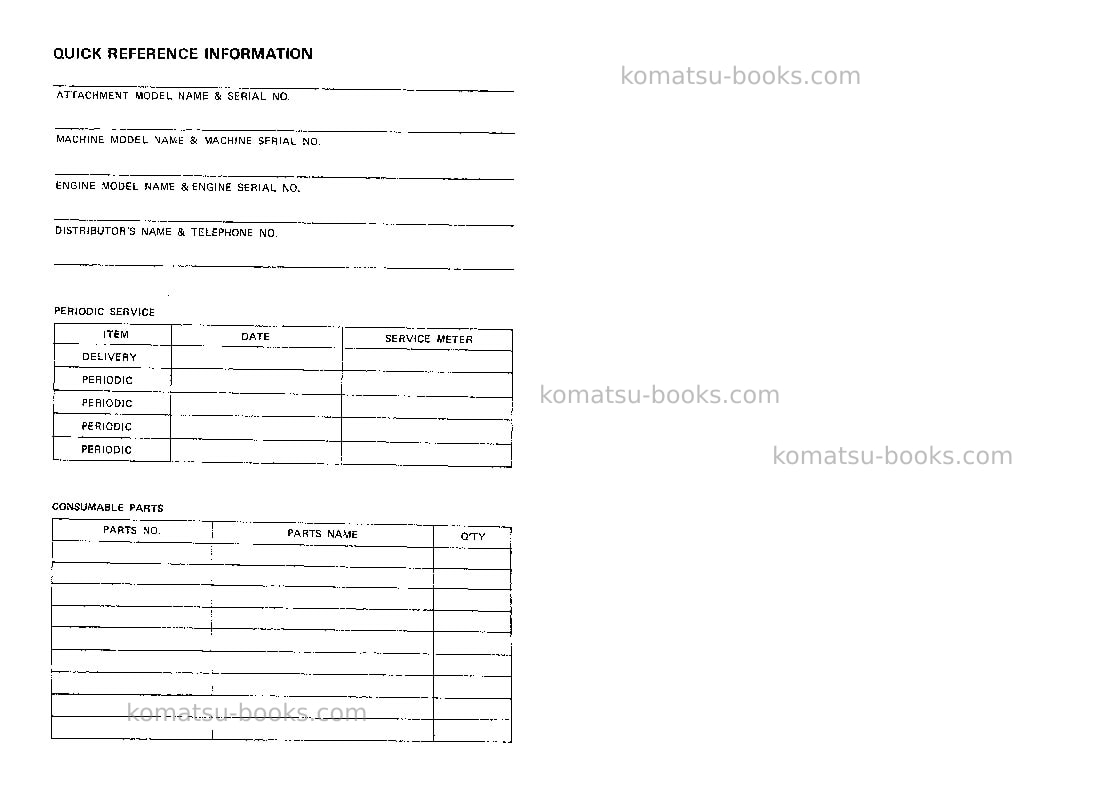 Komatsu jkhb401jpn Operation manual cover Page 3 Komatsu jkhb401jpn Operation manual cover Page 3