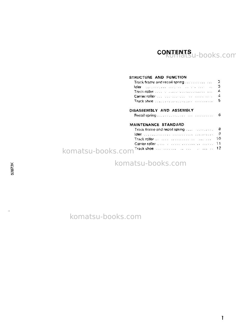 Komatsu pc300lc-3gbr Repair & maintenance cover Page 3