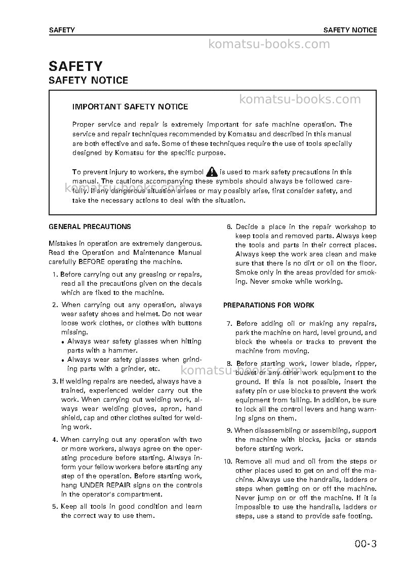 Komatsu pc750-6gbr-auto greasing Repair & maintenance cover Page 3