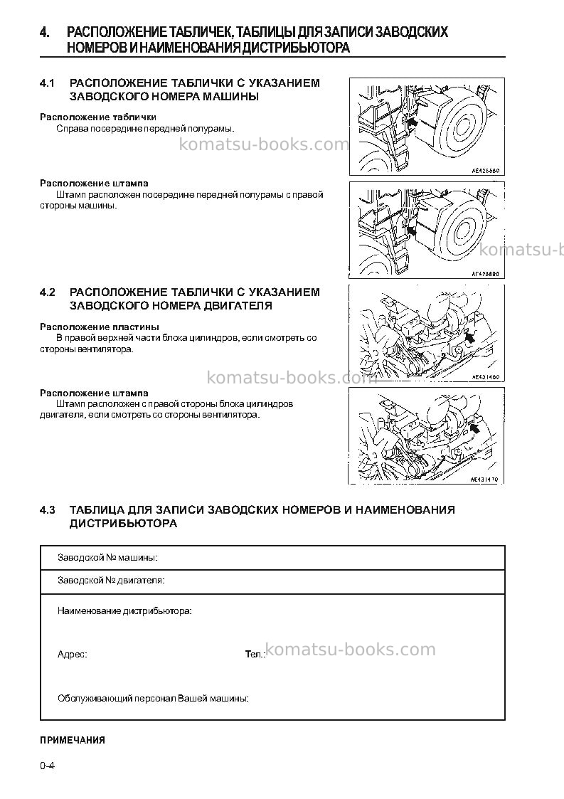 Komatsu wa320-3jpn Руководство по эксплуатации обложка Страница 4