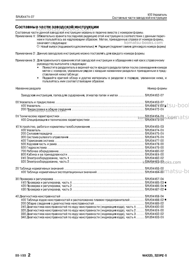Komatsu wa320-6jpn Ремонт и обслуживание обложка Страница 4