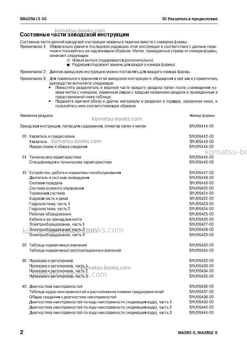 Komatsu wa380-6jpn Ремонт и обслуживание обложка Страница 4