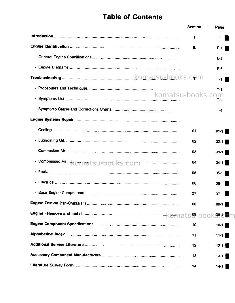 Komatsu k19usa Repair & maintenance cover Page 4 Komatsu k19usa Repair & maintenance cover Page 4