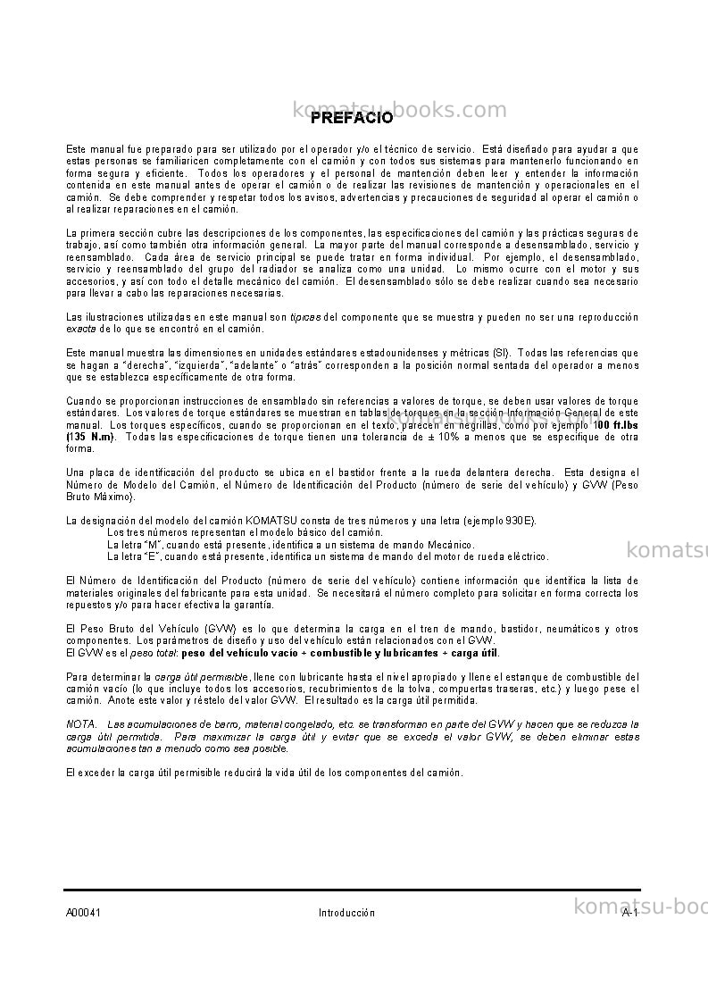 Komatsu 930e-4usa Reparación y mantenimiento cover Page 4