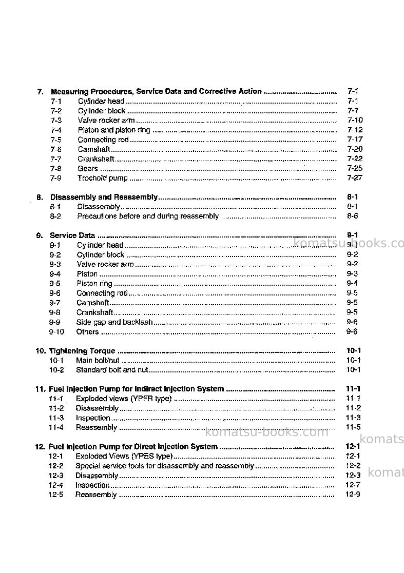 Komatsu s4d84e-1jpn-yanmar Repair & maintenance cover Page 4