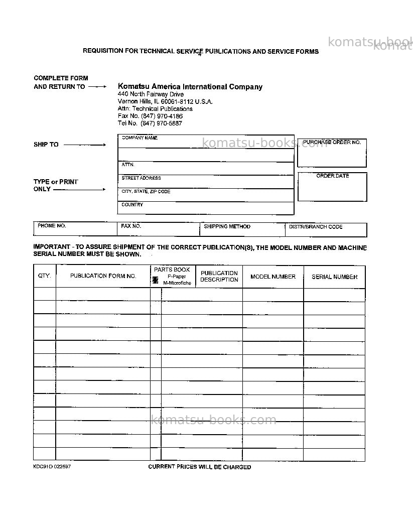 Komatsu wa800-2usa-l Operation manual cover Page 4 Komatsu wa800-2usa-l Operation manual cover Page 4