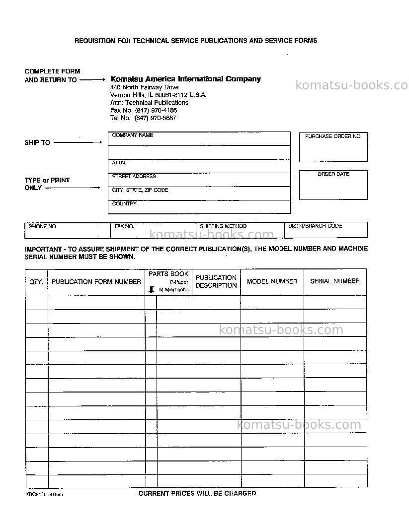 Komatsu wa600-1usa-le Operation manual cover Page 4 Komatsu wa600-1usa-le Operation manual cover Page 4