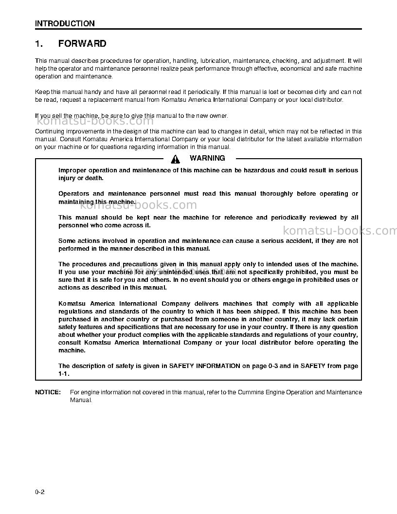 Komatsu td-8h Operation manual cover Page 4 Komatsu td-8h Operation manual cover Page 4