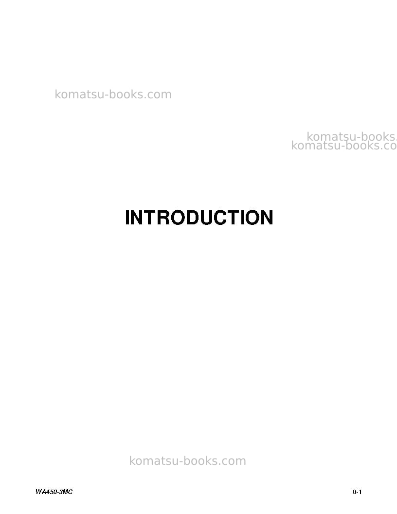 Komatsu wa450-3usa-mc Operation manual cover Page 4 Komatsu wa450-3usa-mc Operation manual cover Page 4