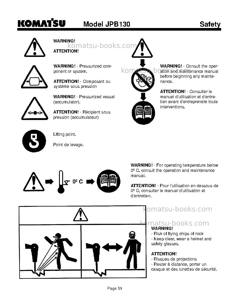 Komatsu jpb130usa Operation manual cover Page 4 Komatsu jpb130usa Operation manual cover Page 4