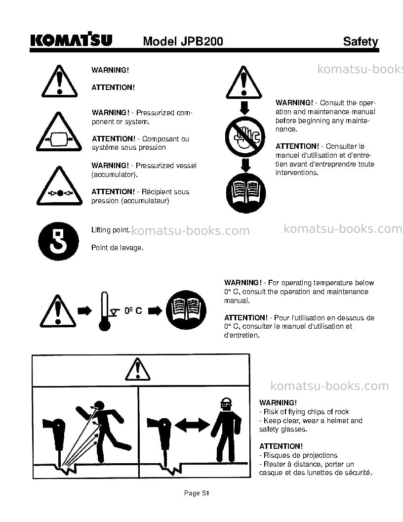 Komatsu jpb200usa Operation manual cover Page 4 Komatsu jpb200usa Operation manual cover Page 4