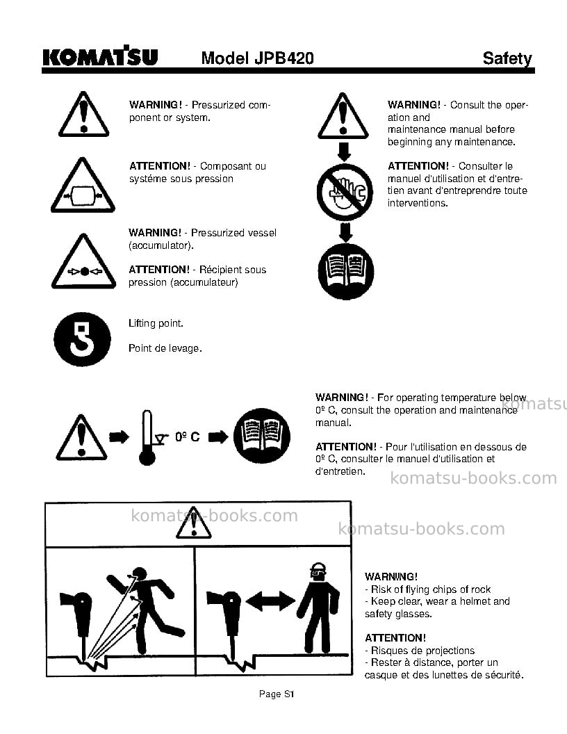 Komatsu jpb420usa Operation manual cover Page 4 Komatsu jpb420usa Operation manual cover Page 4