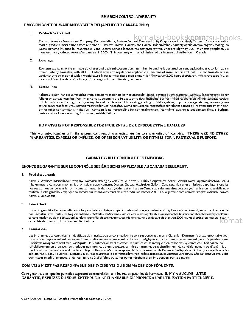 Komatsu 930e-2usa-3 Operation manual cover Page 4 Komatsu 930e-2usa-3 Operation manual cover Page 4