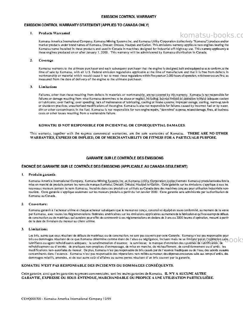Komatsu 930e-2usa-3 Operation manual cover Page 4 Komatsu 930e-2usa-3 Operation manual cover Page 4
