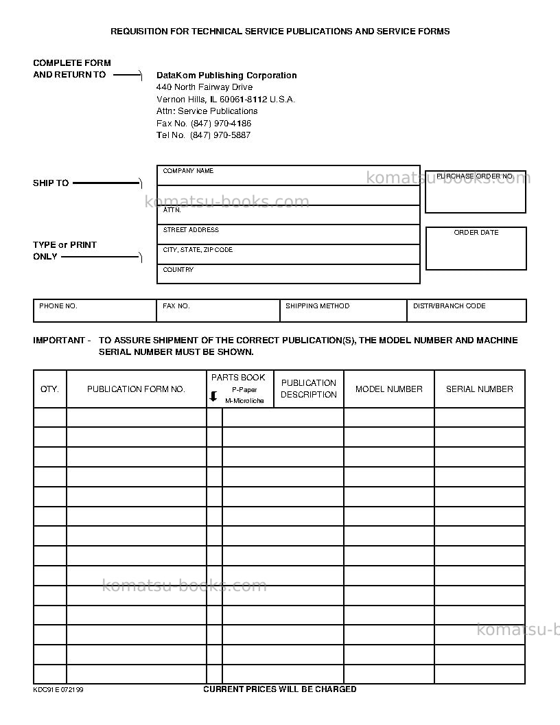Komatsu td-8h Operation manual cover Page 4 Komatsu td-8h Operation manual cover Page 4