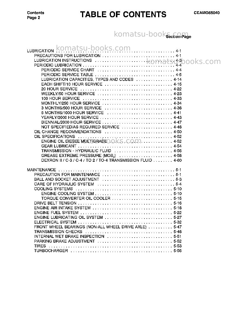 Komatsu gd650aw-2usa-cy Operation manual cover Page 4 Komatsu gd650aw-2usa-cy Operation manual cover Page 4