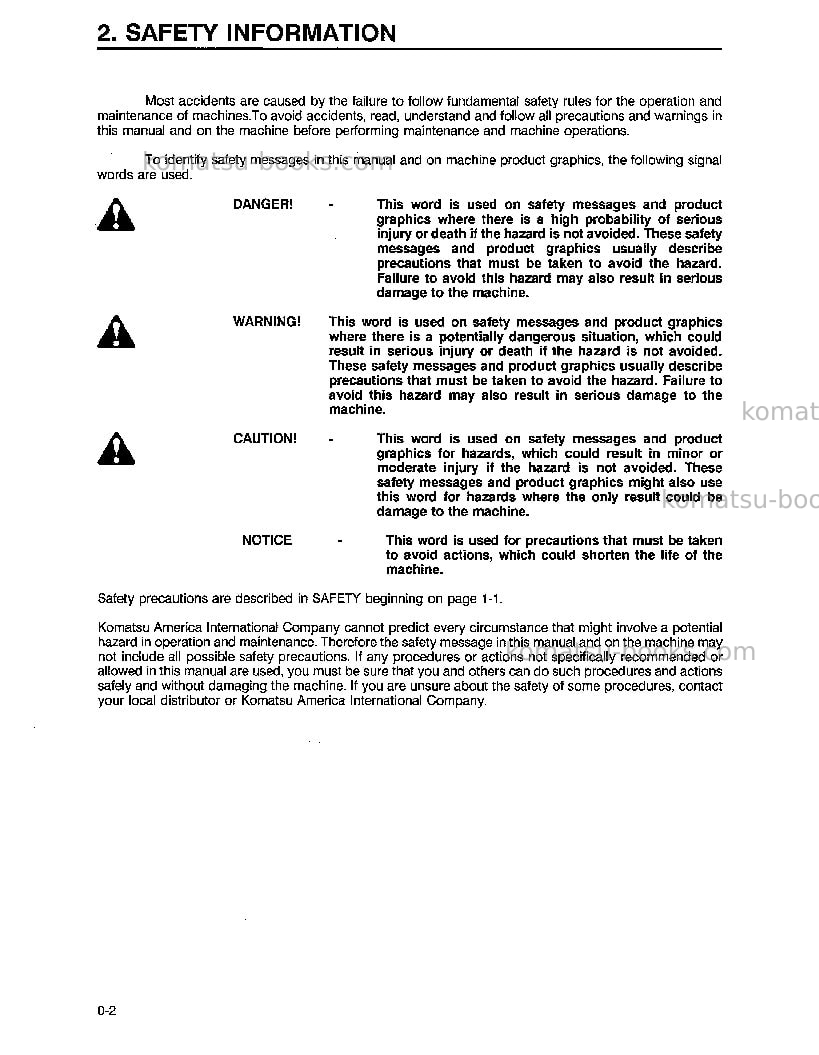 Komatsu wa320-3jpn-l Operation manual cover Page 4 Komatsu wa320-3jpn-l Operation manual cover Page 4