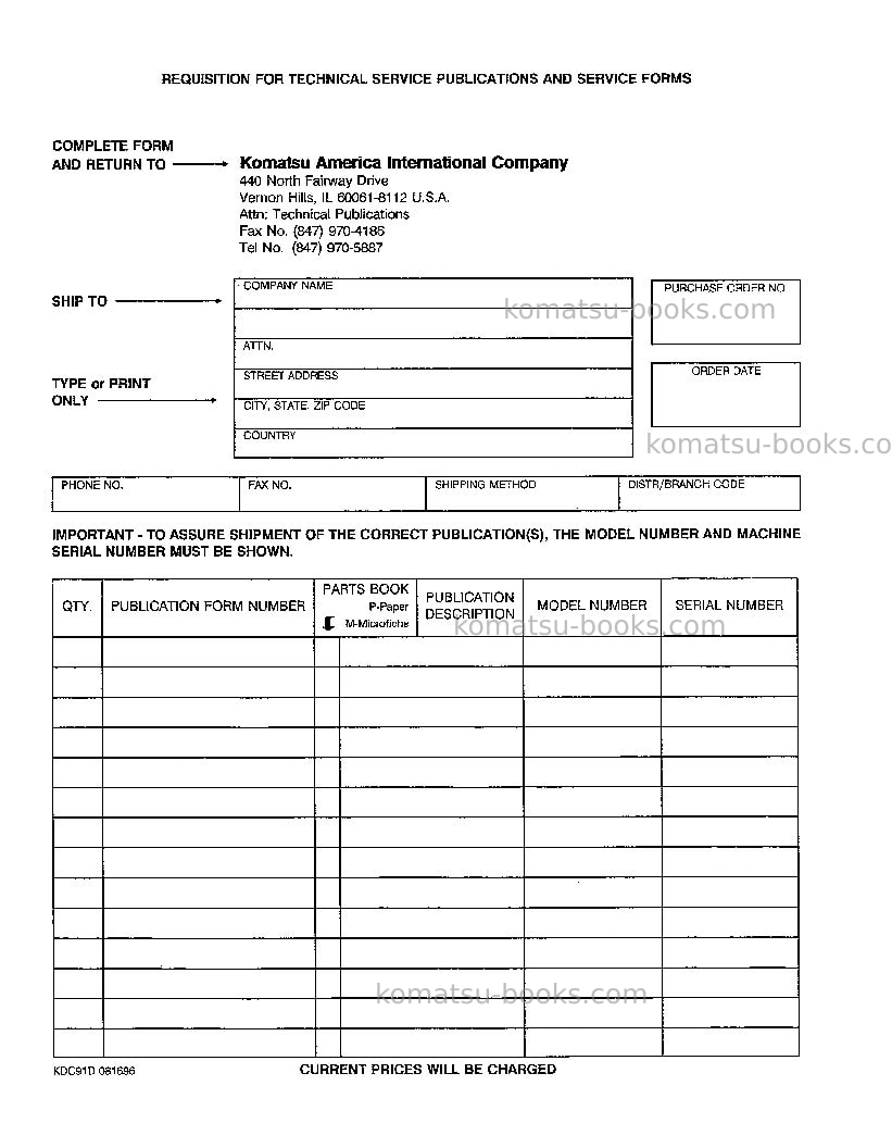 Komatsu wa600-1usa-l Operation manual cover Page 4 Komatsu wa600-1usa-l Operation manual cover Page 4