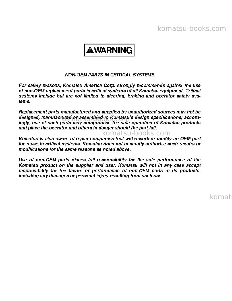 Komatsu 730eusa Operation manual cover Page 4 Komatsu 730eusa Operation manual cover Page 4