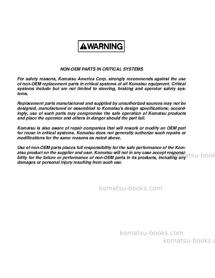 Komatsu 860e-1usa-kt Operation manual cover Page 4