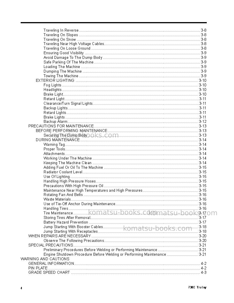 Komatsu 730eusa-with trolley Operation manual cover Page 4