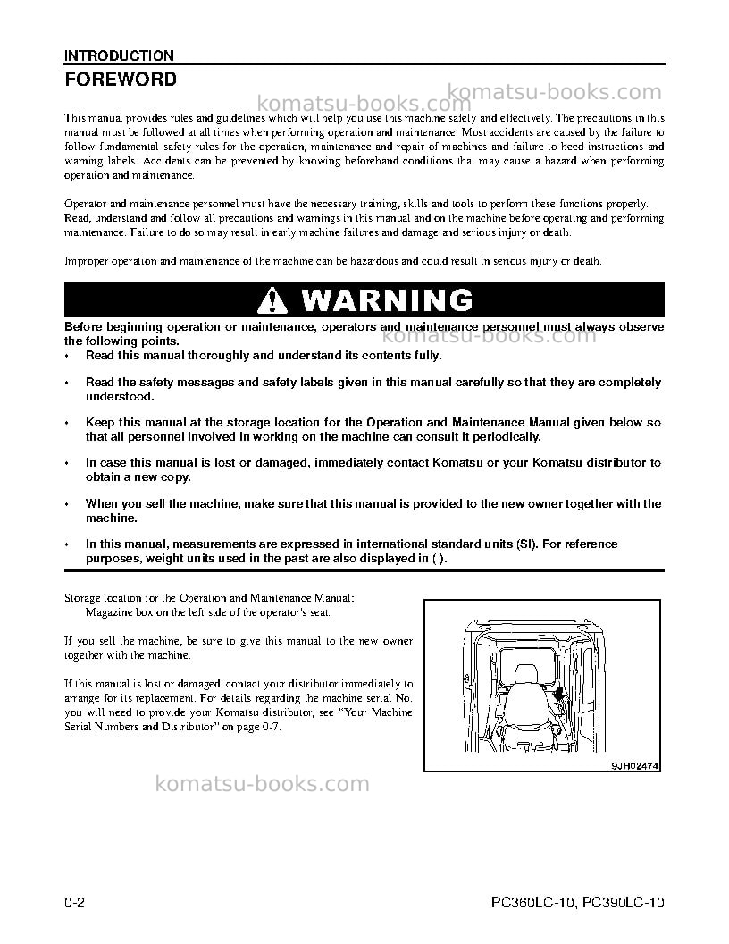 Komatsu pc360lc-10usa Operation manual cover Page 4 Komatsu pc360lc-10usa Operation manual cover Page 4