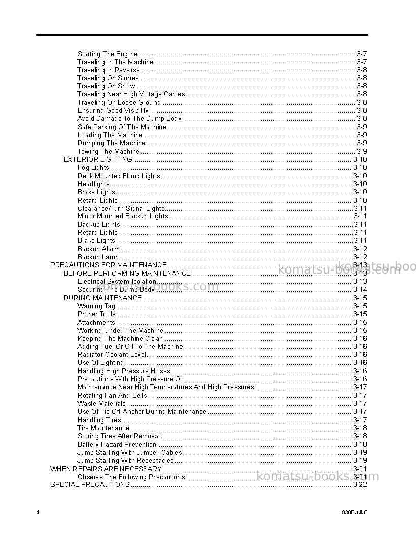 Komatsu 830e-1usa-ac Operation manual cover Page 4