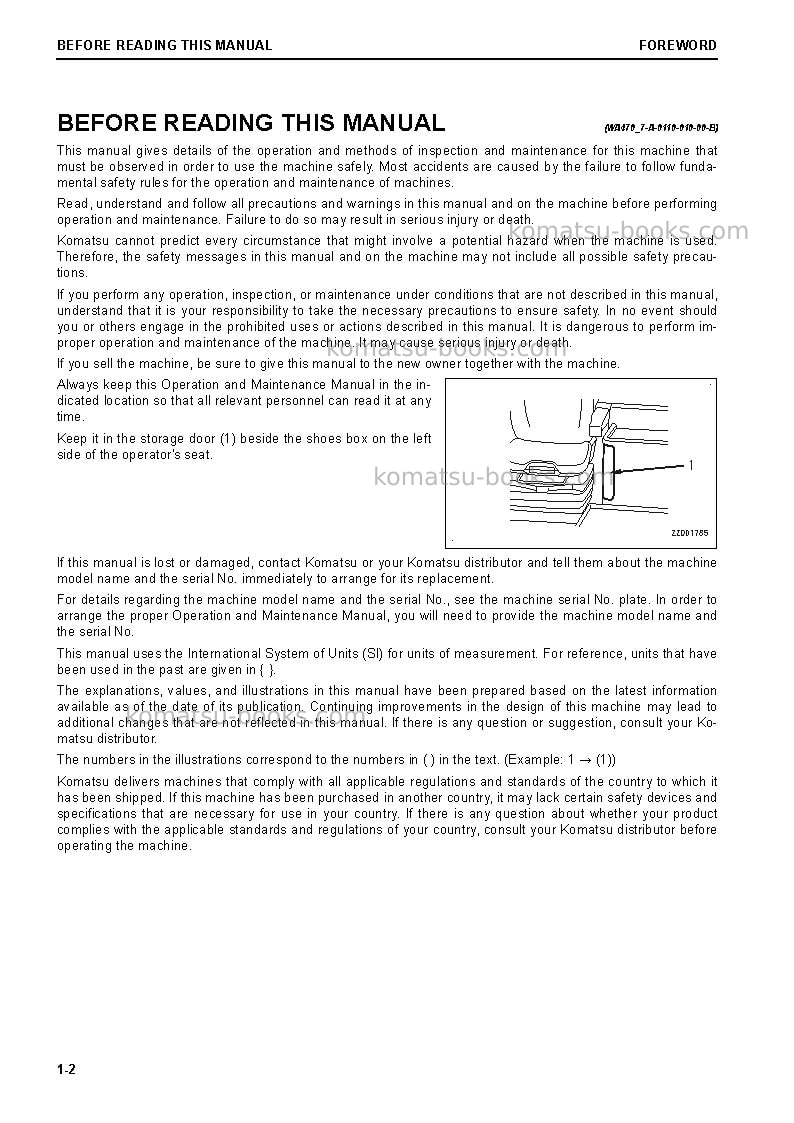 Komatsu wa470-8usa Operation manual cover Page 4