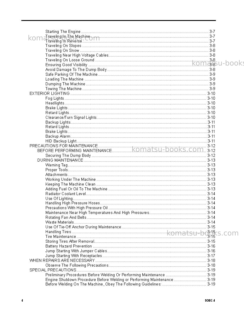 Komatsu 930e-4usa Operation manual cover Page 4