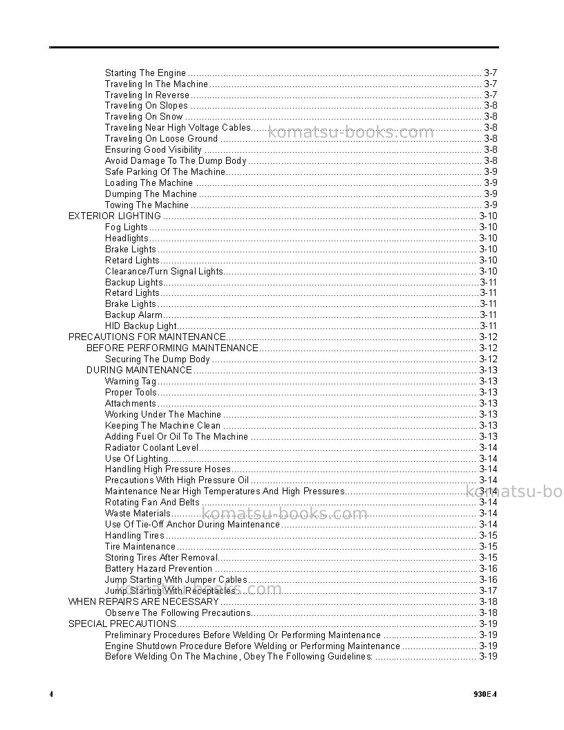 Komatsu 930e-4usa Operation manual cover Page 4