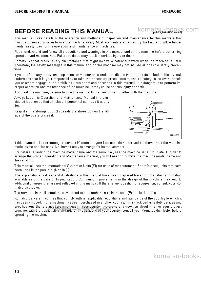 Komatsu wa380-8usa Operation manual cover Page 4