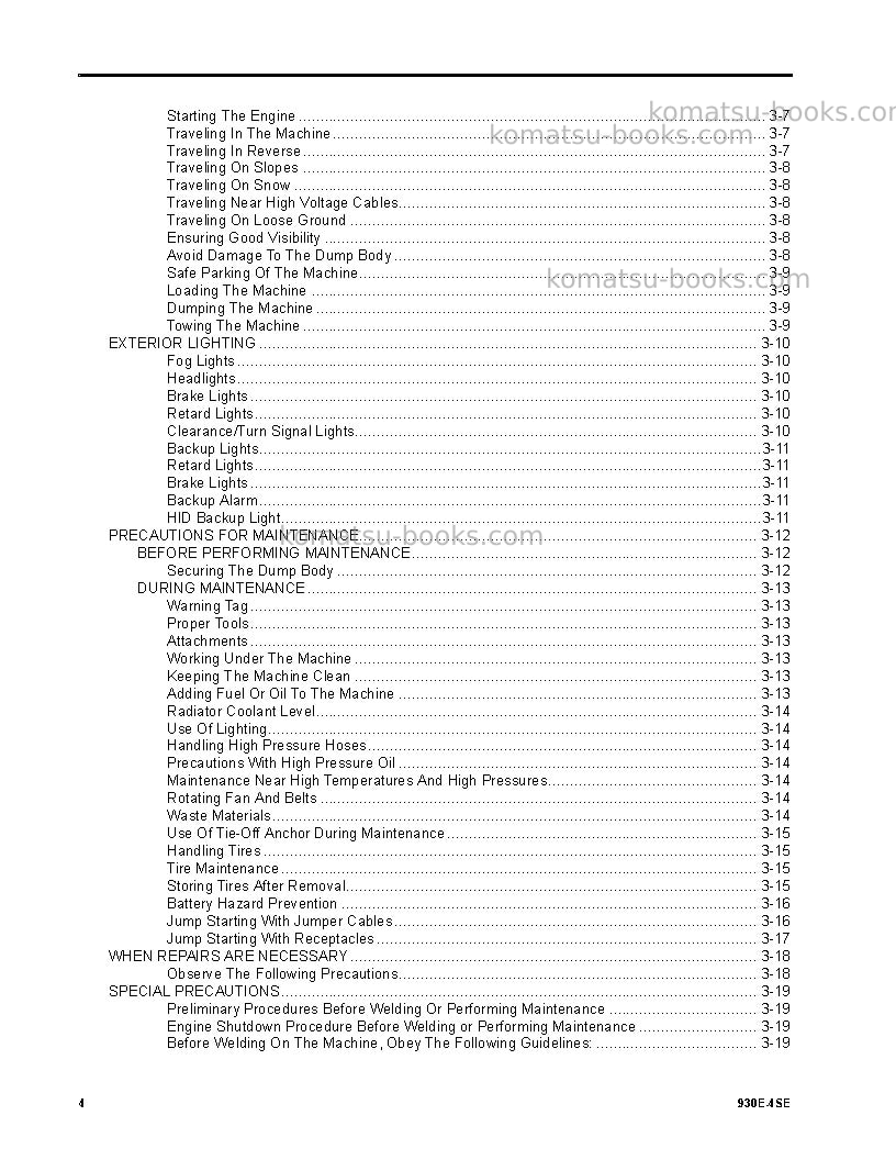 Komatsu 930e-4usa-se Operation manual cover Page 4