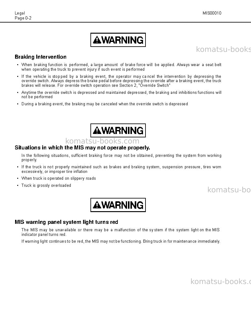 Komatsu 830e-1usa-ac Operation manual cover Page 4