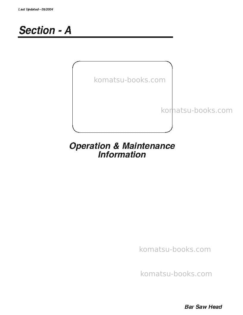 Komatsu 233-1usa Operation manual cover Page 4