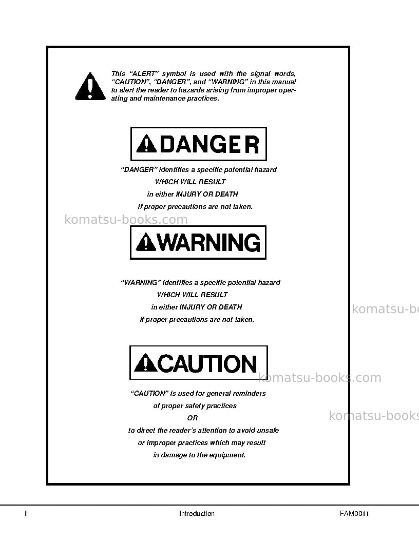 Komatsu 730eusa Field assembly manual cover Page 4 Komatsu 730eusa Field assembly manual cover Page 4
