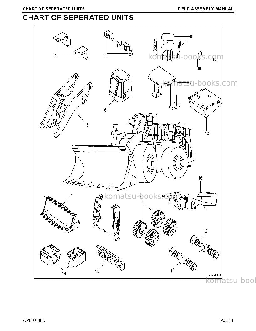 Komatsu wa800-3usa-lc Field assembly manual cover Page 4 Komatsu wa800-3usa-lc Field assembly manual cover Page 4