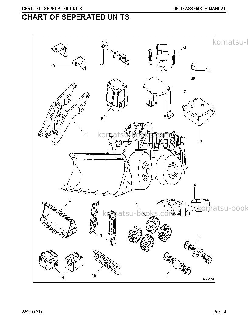 Komatsu wa900-3usa-lc Field assembly manual cover Page 4