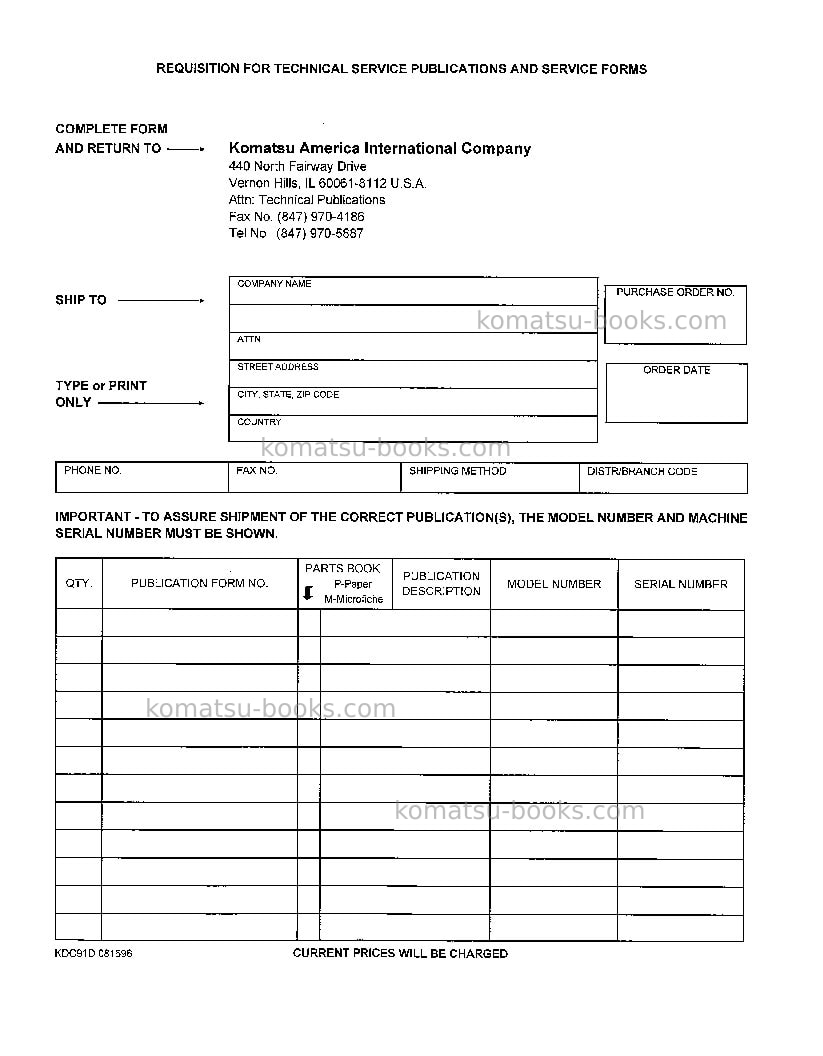 Komatsu wa600-1usa-le Repair & maintenance cover Page 4