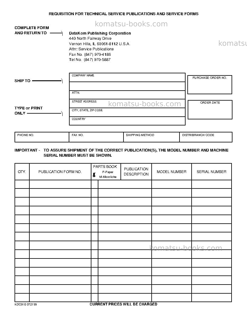 Komatsu pc300ll-6usa Repair & maintenance cover Page 4 Komatsu pc300ll-6usa Repair & maintenance cover Page 4