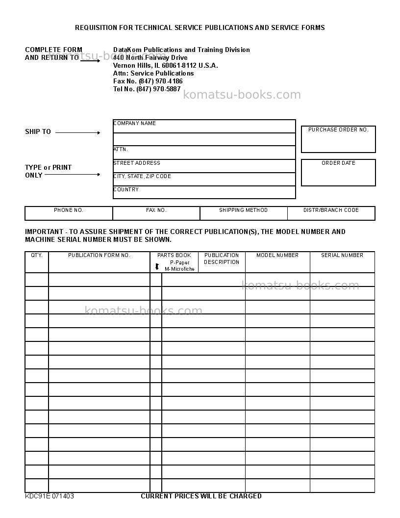 Komatsu 850c Repair & maintenance cover Page 4 Komatsu 850c Repair & maintenance cover Page 4