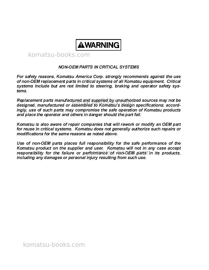 Komatsu 930e-2usa Repair & maintenance cover Page 4 Komatsu 930e-2usa Repair & maintenance cover Page 4